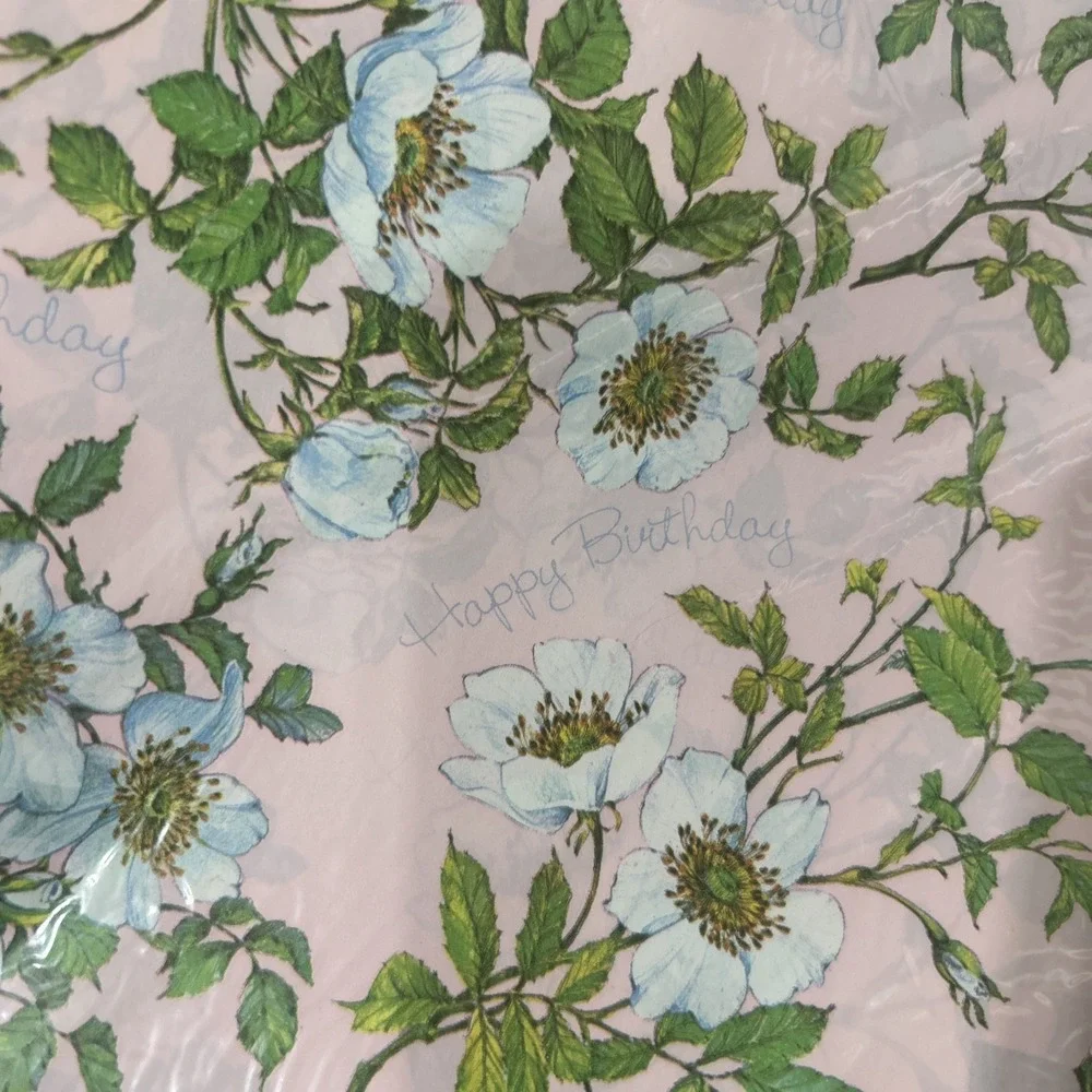 12 Packs of  Vintage Gift Wrapping Paper Forget Me Not Botanical Cottagecore